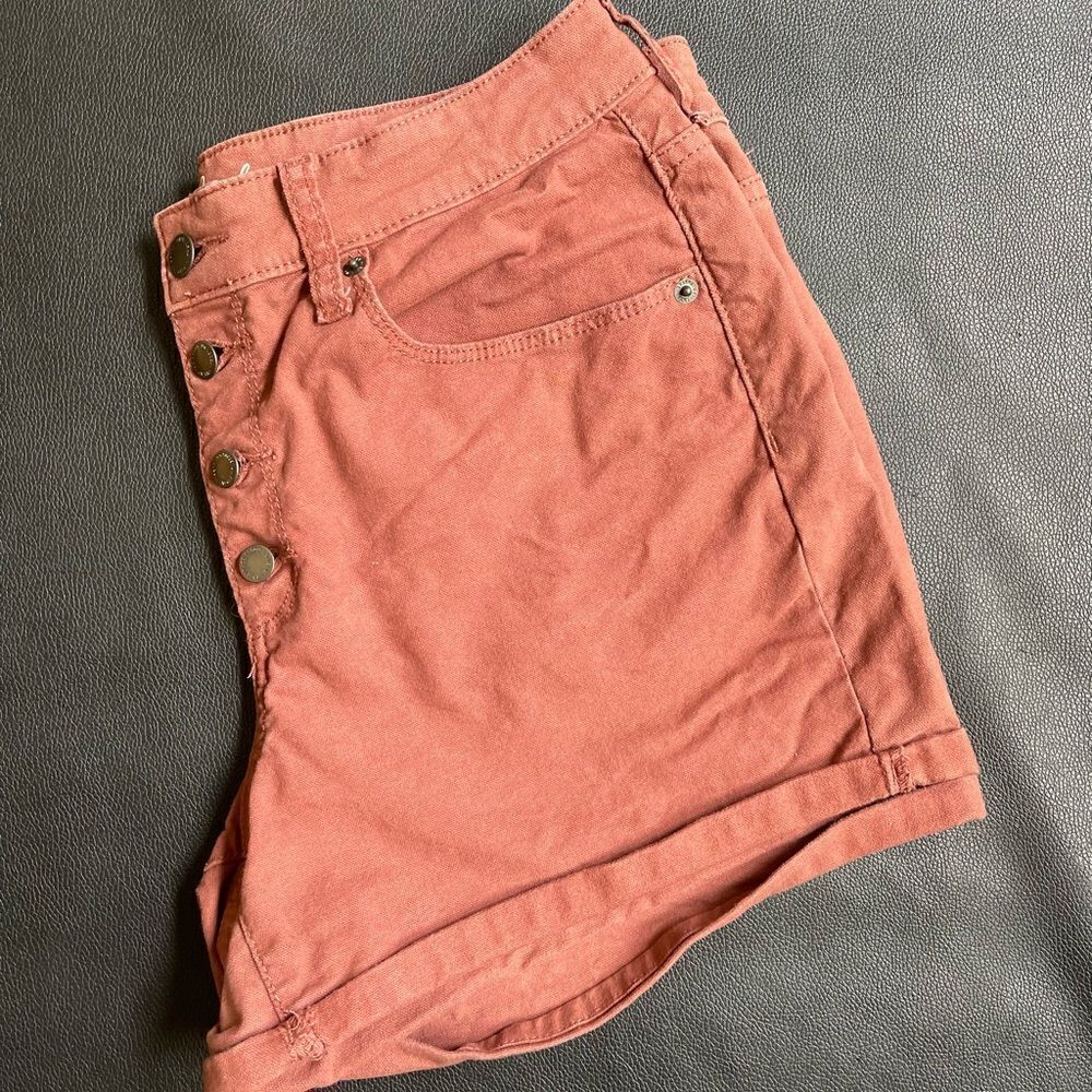 10/30 universal thread high rise midi shorts mauve button fly - Picture 6 of 6
